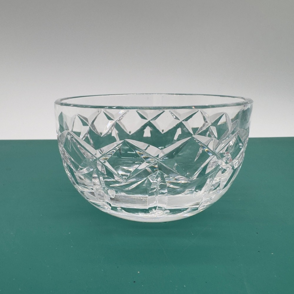 Signed Vintage Waterford Crystal Cut Bowl 4.75" Ireland Candy Nut Trinket Dish